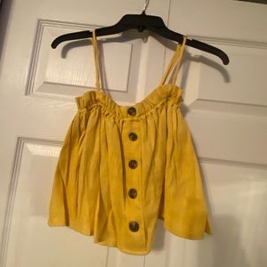 -mustard yellow crop top